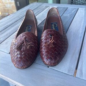 Vintage 1970/1980’s Pappagalo woven leather loafers size 7.5
